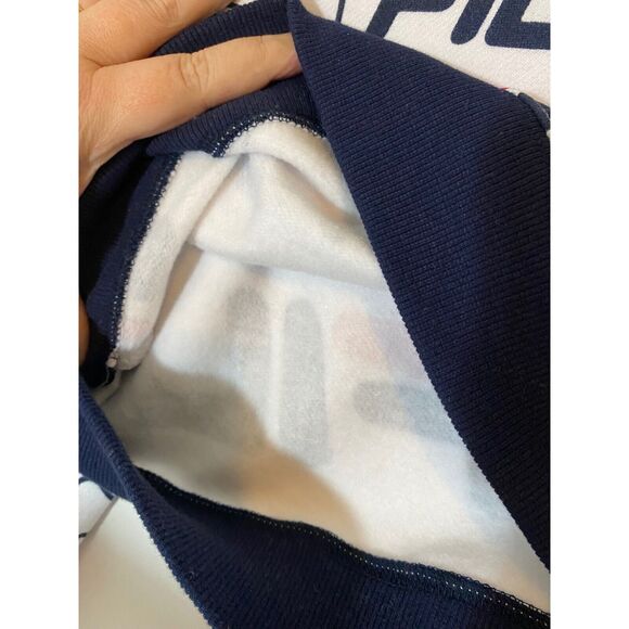 Fila Sweatshirt Top Large Crop Logo Spell Out Crew Neck Long Sleeve Cotton Blend - Picture 7 of 7